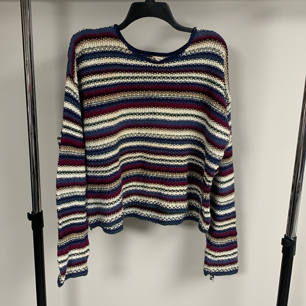 Vintage County Seat Crop Striped Sweater Size L